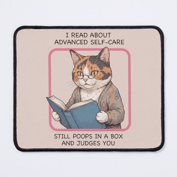 Item preview, Cat Reading Book Advanced Self Care Funny Pet Art designed and sold by Amir Faysal.