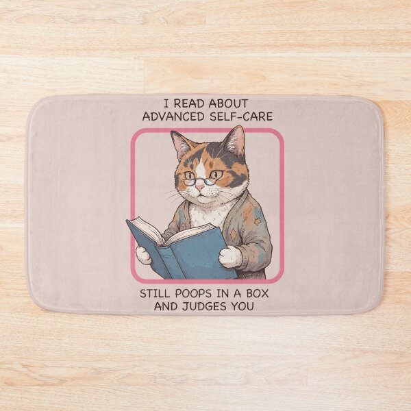 Item preview, Cat Reading Book Advanced Self Care Funny Pet Art designed and sold by Amir Faysal.
