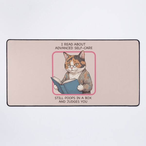 Item preview, Cat Reading Book Advanced Self Care Funny Pet Art designed and sold by Amir Faysal.