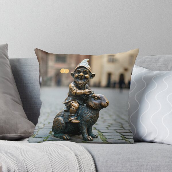 Item preview, Gnome Riding Rabbit Art Print – Rabbit Lover Gift, Poland Travel Decor designed and sold by Purrfecta.