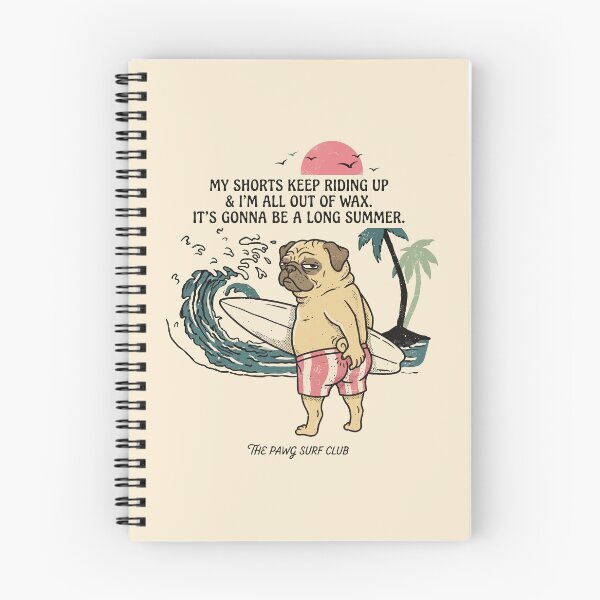 Item preview, Surfing Pug Long Summer Funny Beach Humor Art designed and sold by Amir Faysal.