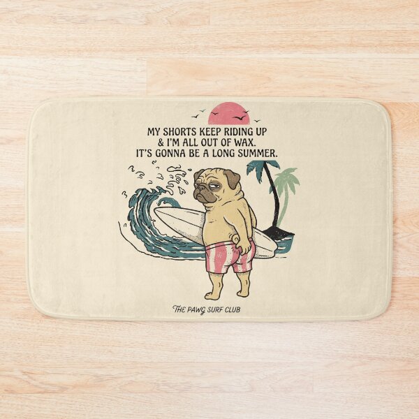 Item preview, Surfing Pug Long Summer Funny Beach Humor Art designed and sold by Amir Faysal.