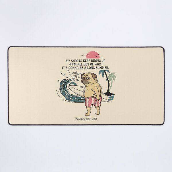 Item preview, Surfing Pug Long Summer Funny Beach Humor Art designed and sold by Amir Faysal.