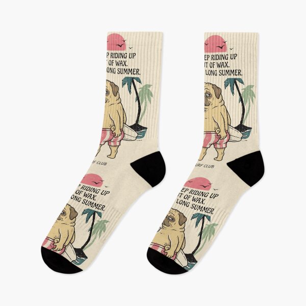 Item preview, Surfing Pug Long Summer Funny Beach Humor Art designed and sold by Amir Faysal.