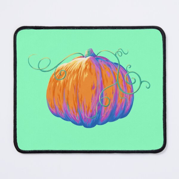 Item preview, Painted Pumpkin (Dark Version) with Twisting Vines on a Mint Background designed and sold by ShayMaven.