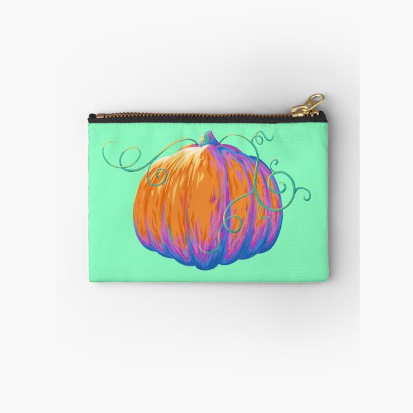 Item preview, Painted Pumpkin (Dark Version) with Twisting Vines on a Mint Background designed and sold by ShayMaven.