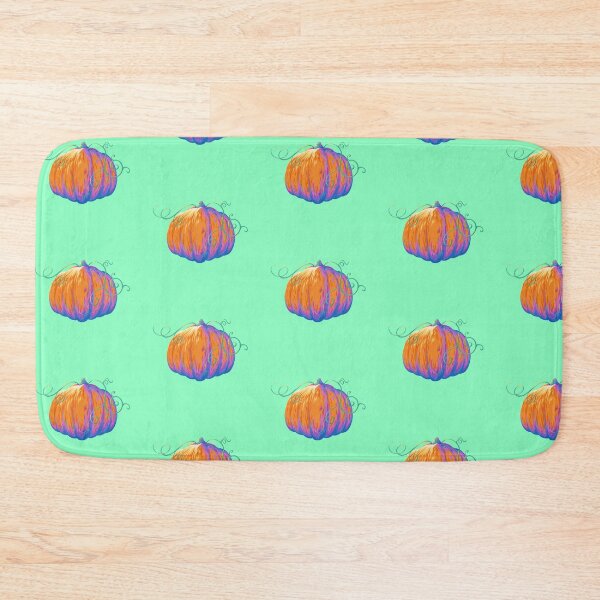 Item preview, Painted Pumpkin (Dark Version) with Twisting Vines on a Mint Background designed and sold by ShayMaven.