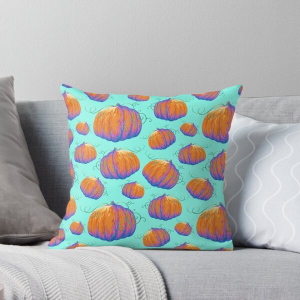 Item preview, Painted Pumpkin with Twisting Vines on a Seafoam Background Pattern designed and sold by ShayMaven.