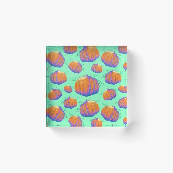 Item preview, Painted Pumpkin with Twisting Vines Pattern on a Mint Background Pattern designed and sold by ShayMaven.