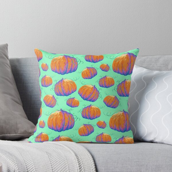 Item preview, Painted Pumpkin with Twisting Vines Pattern on a Mint Background Pattern designed and sold by ShayMaven.