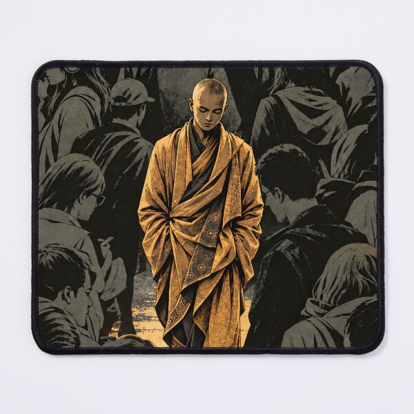 Item preview, Among the Unseen – Solitary Monk in a Passing Crowd designed and sold by SacredLensV.