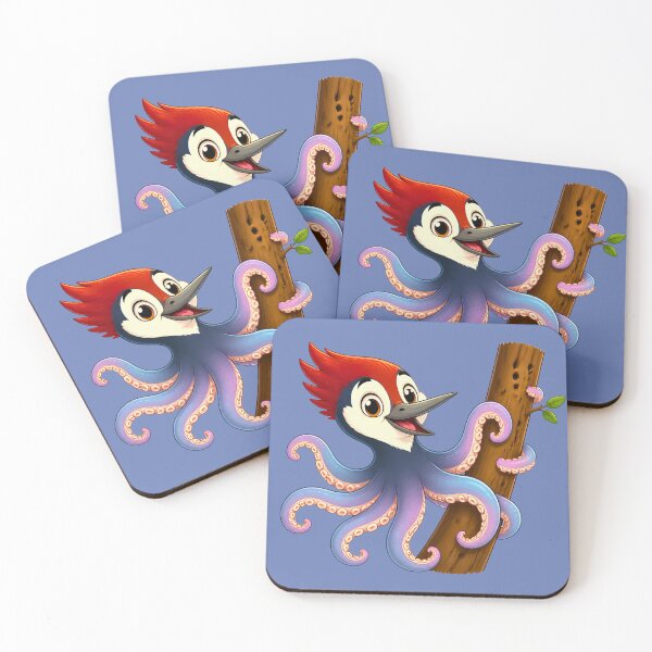 Item preview, Cute Octo-Woody Woodpecker Octopus Magical Animal designed and sold by Mementoo.