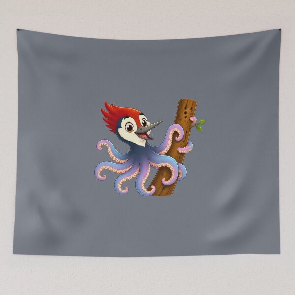 Item preview, Cute Octo-Woody Woodpecker Octopus Magical Animal designed and sold by Mementoo.