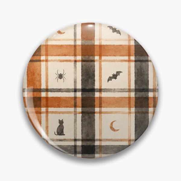 Item preview, Halloween Plaid Spooky Icons Pattern designed and sold by mycute-stickers.