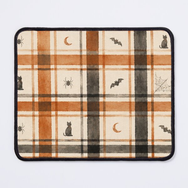Item preview, Halloween Plaid Spooky Icons Pattern designed and sold by mycute-stickers.