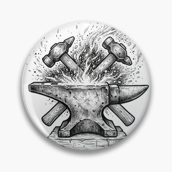 Item preview, Vintage Blacksmith Anvil and Cross Hammers designed and sold by Rahat3344.
