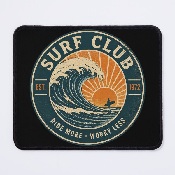Item preview, Vintage Surf Club Sunset Wave Retro Surfing Beach Ocean Poster designed and sold by limos.