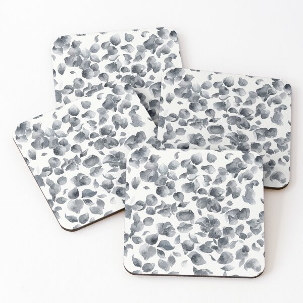 Item preview, Elegant Monochrome Watercolor Falling Petals Pattern designed and sold by Owcomm.