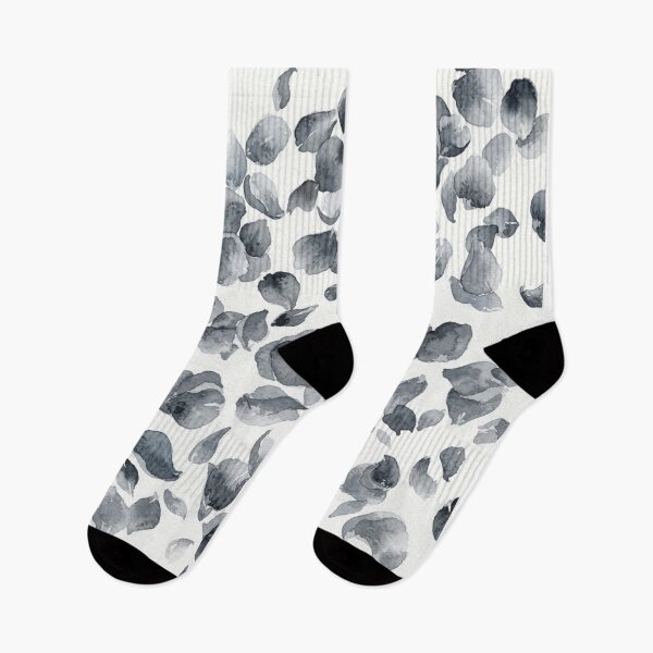 Item preview, Elegant Monochrome Watercolor Falling Petals Pattern designed and sold by Owcomm.