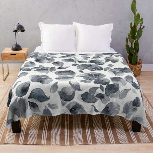 Item preview, Elegant Monochrome Watercolor Falling Petals Pattern designed and sold by Owcomm.