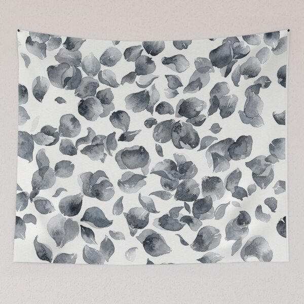 Item preview, Elegant Monochrome Watercolor Falling Petals Pattern designed and sold by Owcomm.