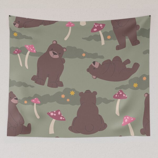 Item preview, Whimsical Bears & Mushrooms designed and sold by Quartz Qilin.