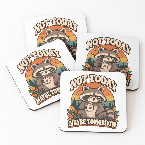Item preview, Not Today Maybe Tomorrow – Funny Raccoon Coffee Procrastination designed and sold by PT PROJECT.