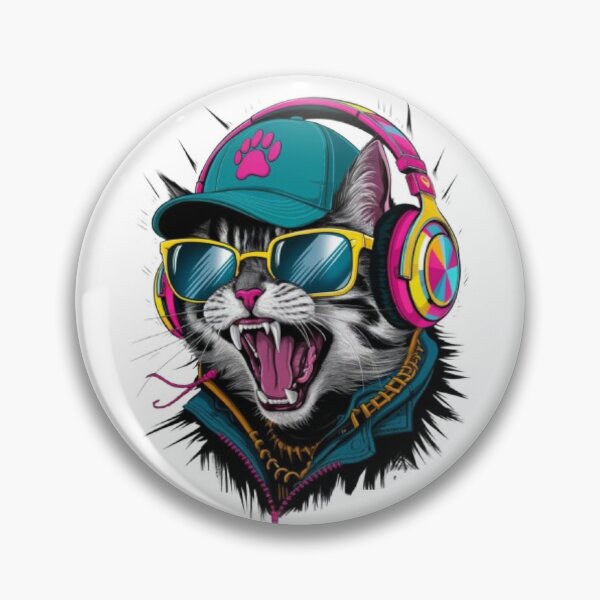 Item preview, Cyberpunk DJ Cat with Headphones designed and sold by redask2me.