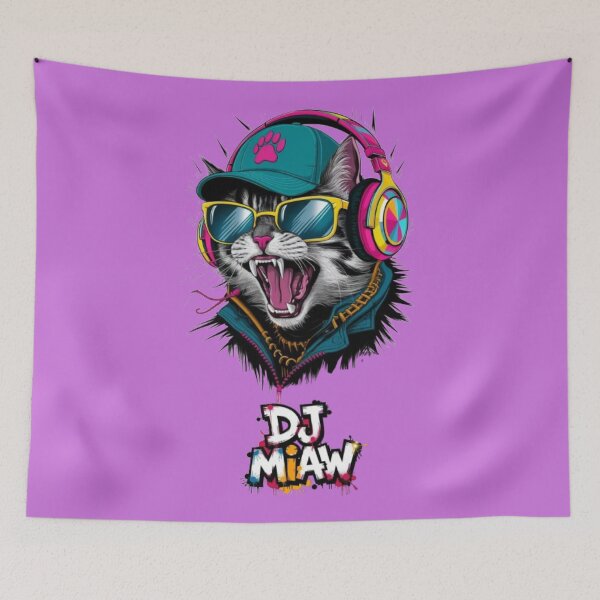 Item preview, Cyberpunk DJ Cat with Headphones designed and sold by redask2me.