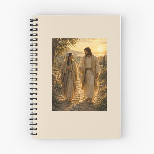 Item preview, Walk With Me – Inspirational Christian Art | Christ and Woman Walking Together | Faith Greeting Card designed and sold by Novel Works Studio.