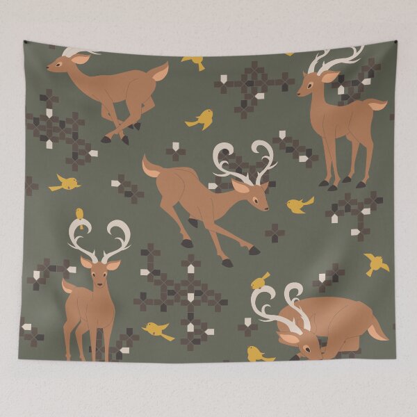 Item preview, Whimsical Dear & Birds designed and sold by Quartz Qilin.