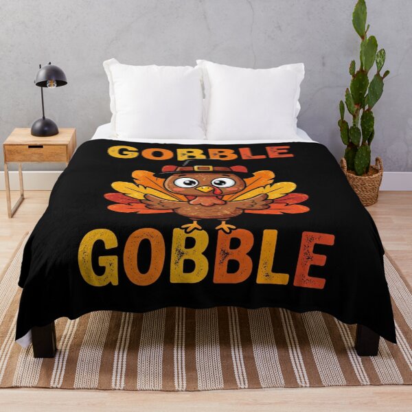 Item preview, Gobble Gobble Cute Pilgrim Turkey Retro Thanksgiving designed and sold by DijaMar.