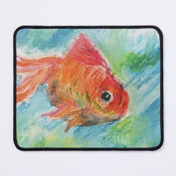 Item preview, Fantail Goldfish - Oil Pastel Illustration designed and sold by MOE'S LITTLE GALLERY.