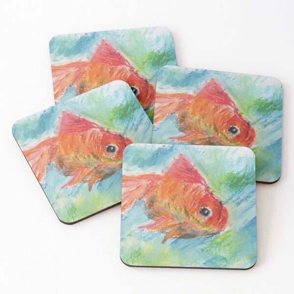 Item preview, Fantail Goldfish - Oil Pastel Illustration designed and sold by MOE'S LITTLE GALLERY.