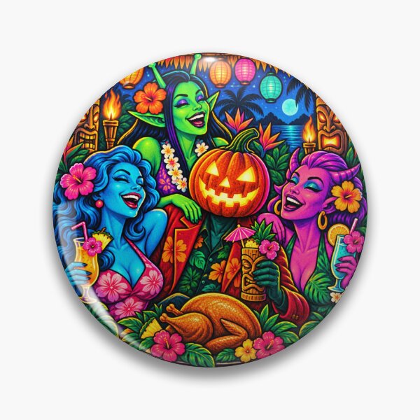 Item preview, Headless Horseman Island Feast - Tropical Thanksgiving Fantasy Art designed and sold by TheHorsemanRidesAgain.