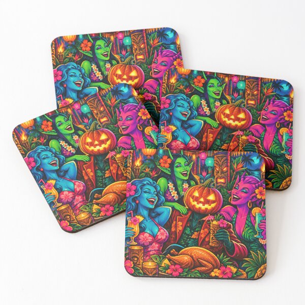 Item preview, Headless Horseman Island Feast - Tropical Thanksgiving Fantasy Art designed and sold by TheHorsemanRidesAgain.