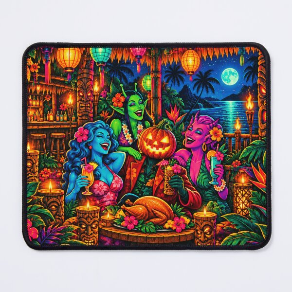 Item preview, Headless Horseman Island Feast - Tropical Thanksgiving Fantasy Art designed and sold by TheHorsemanRidesAgain.