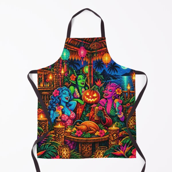 Item preview, Headless Horseman Island Feast - Tropical Thanksgiving Fantasy Art designed and sold by TheHorsemanRidesAgain.