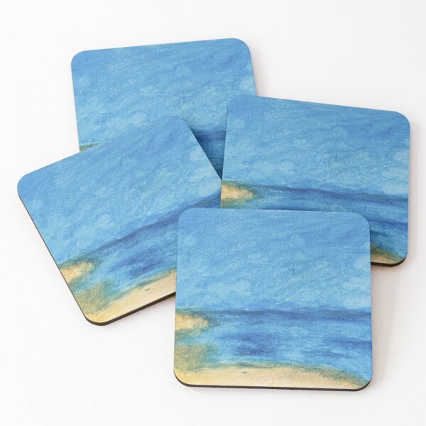 Item preview, Blue Tide Abstract - Oil Pastel Painting designed and sold by MOE'S LITTLE GALLERY.