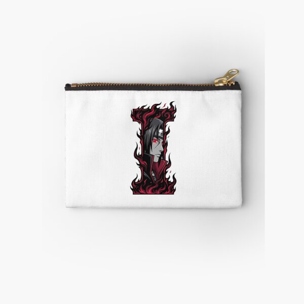 Aperçu de l'œuvre Lettre I de l'anime Itachi Uchiha Sharingan Flammes Rouges créée et vendue par El malah.