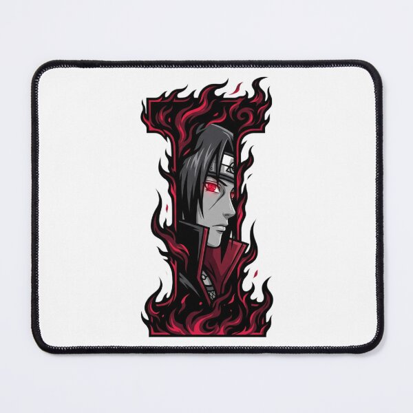 Item preview, Itachi Uchiha Sharingan Red Flames Anime Letter I designed and sold by El malah.