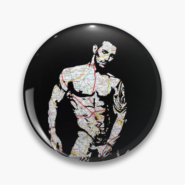 Item preview, Super Muscled Hunk With Tattoo Map Art By NLMKArtStudio designed and sold by NLMKArtStudio.