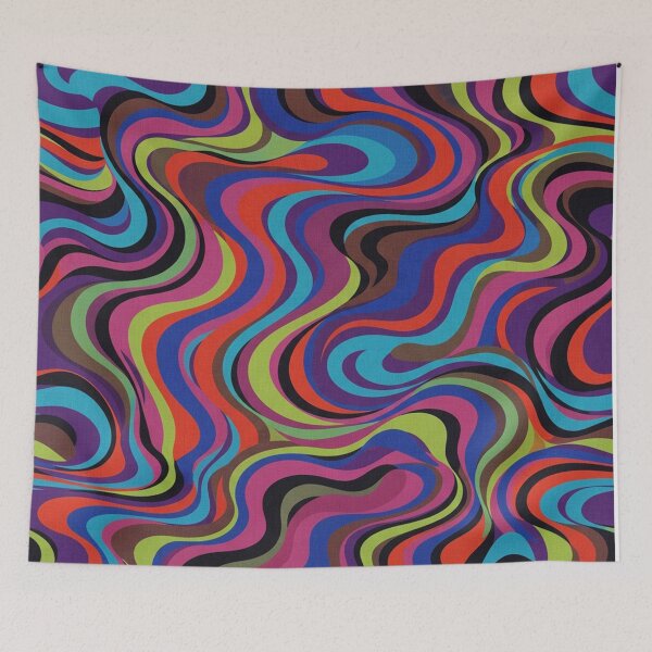 Item preview, Vibrant Colorful Retro Wavy Liquid Pattern designed and sold by Owcomm.