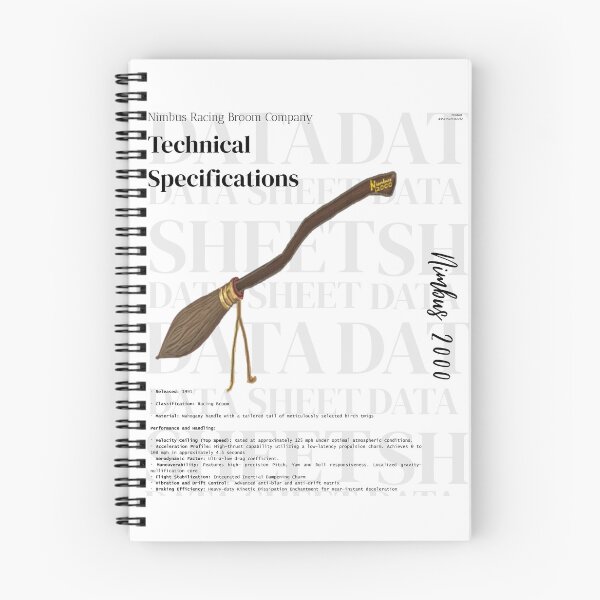 Item preview, Nimbus 2000 Technical Specifications Harry Potter designed and sold by Code6Coffee.