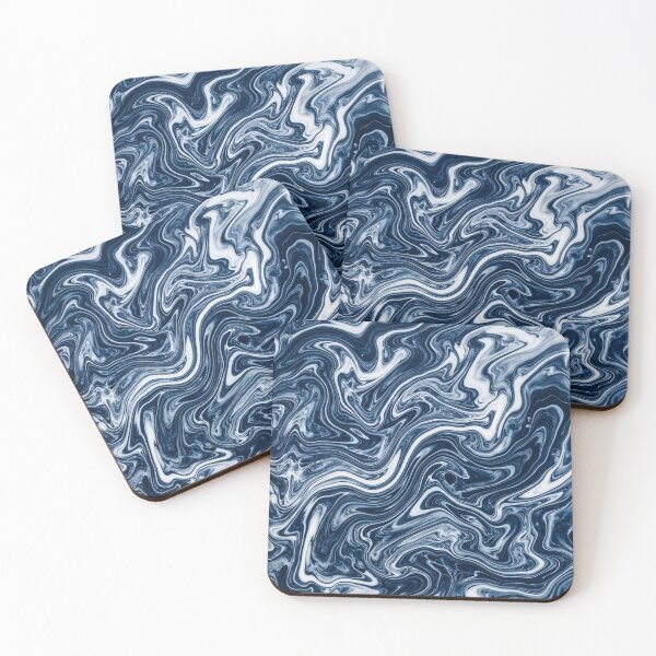 Item preview, Fluid Blue and White Marble Swirls Pattern designed and sold by Owcomm.
