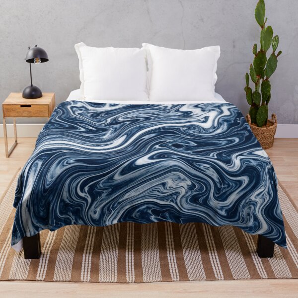 Item preview, Fluid Blue and White Marble Swirls Pattern designed and sold by Owcomm.