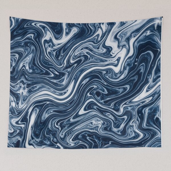 Item preview, Fluid Blue and White Marble Swirls Pattern designed and sold by Owcomm.