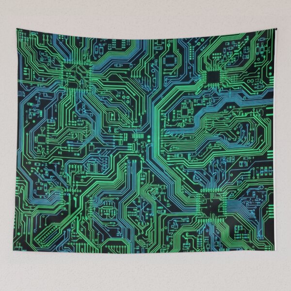 Item preview, Glowing Green Computer Circuit Board Pattern designed and sold by Owcomm.