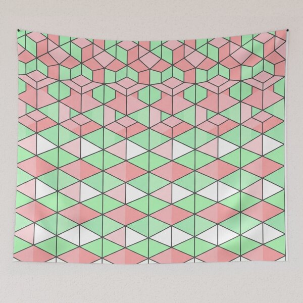 Item preview, Geometric Pink And Green Optical Illusion Pattern designed and sold by Owcomm.