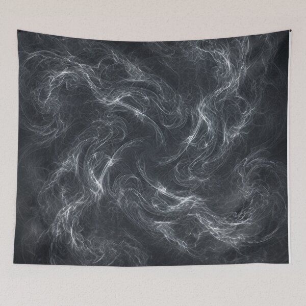 Item preview, Ethereal White Smoke Swirls Pattern On Black designed and sold by Owcomm.